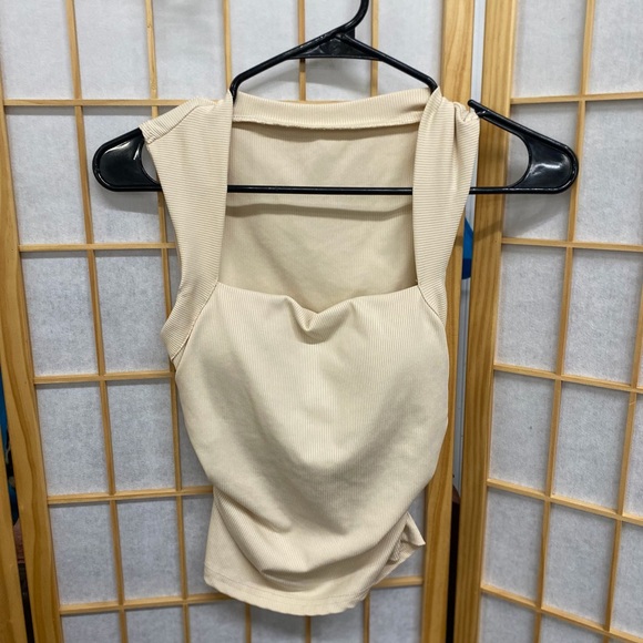 SHEIN Tops - SHEIN Cream Ribbed Tank Top